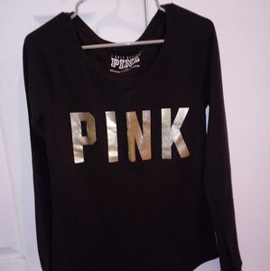 Pink Victoria's Secret Women's Logo Long Sleeve Thermal Shirt NWOT